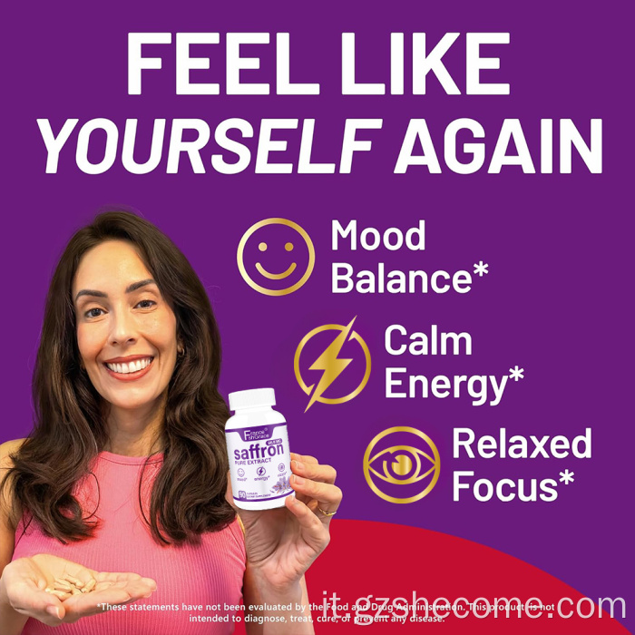 Shecome Capsule di estratto puro di zafferano Mood Energy Vision